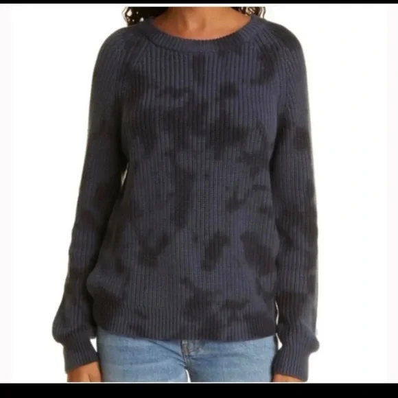 RAILS VENUS in IRON BLACK TIE DYE Sweater Size Medium in cotton/cashmere - Picture 3 of 12